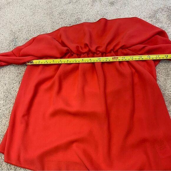 𝅺ARITZIA wilfred promener red off the shoulder ruffle frill blouse Sz XXS - Picture 8 of 10